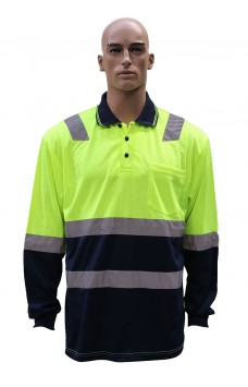 6021# Long sleeve polo with tape
